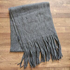 Lucky Brand Solid Brushed Fringe Scarf, OS, Dark Grey